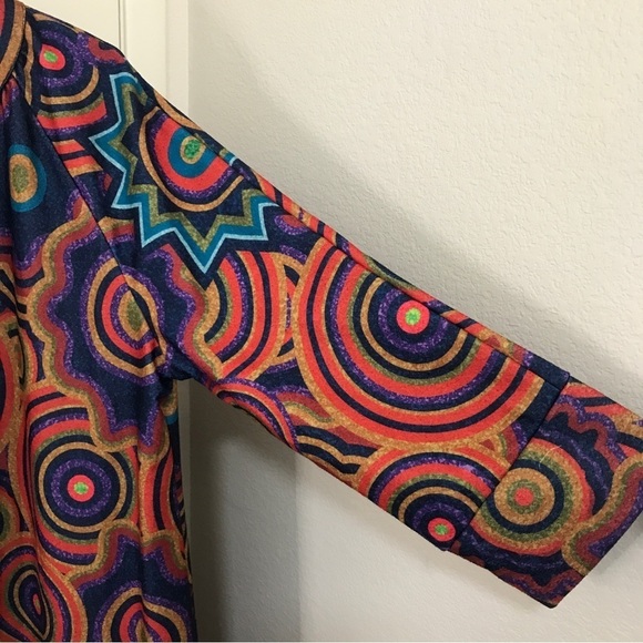 MissLook boho retro geometric print overcoat kimono duster size L - Picture 6 of 9